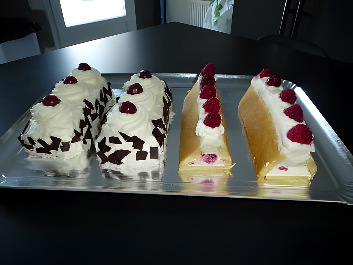 recette Mini buche foret noire et framboise