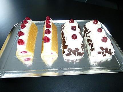 recette Mini buche foret noire et framboise