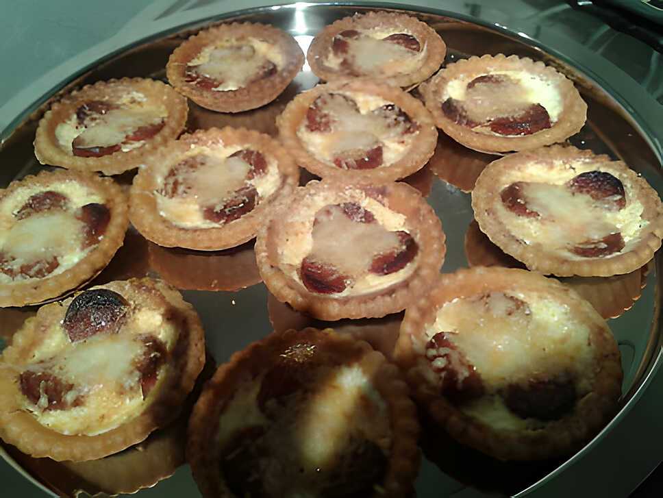 recette Tartelettes crème chorizo gruyère (apéro express noël)