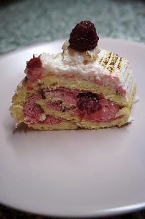 recette Bûche meringuée aux framboises