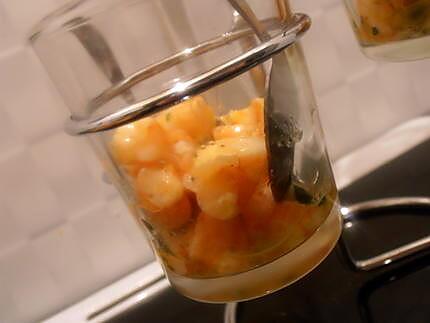 recette verrine crevette-fruit de la passion