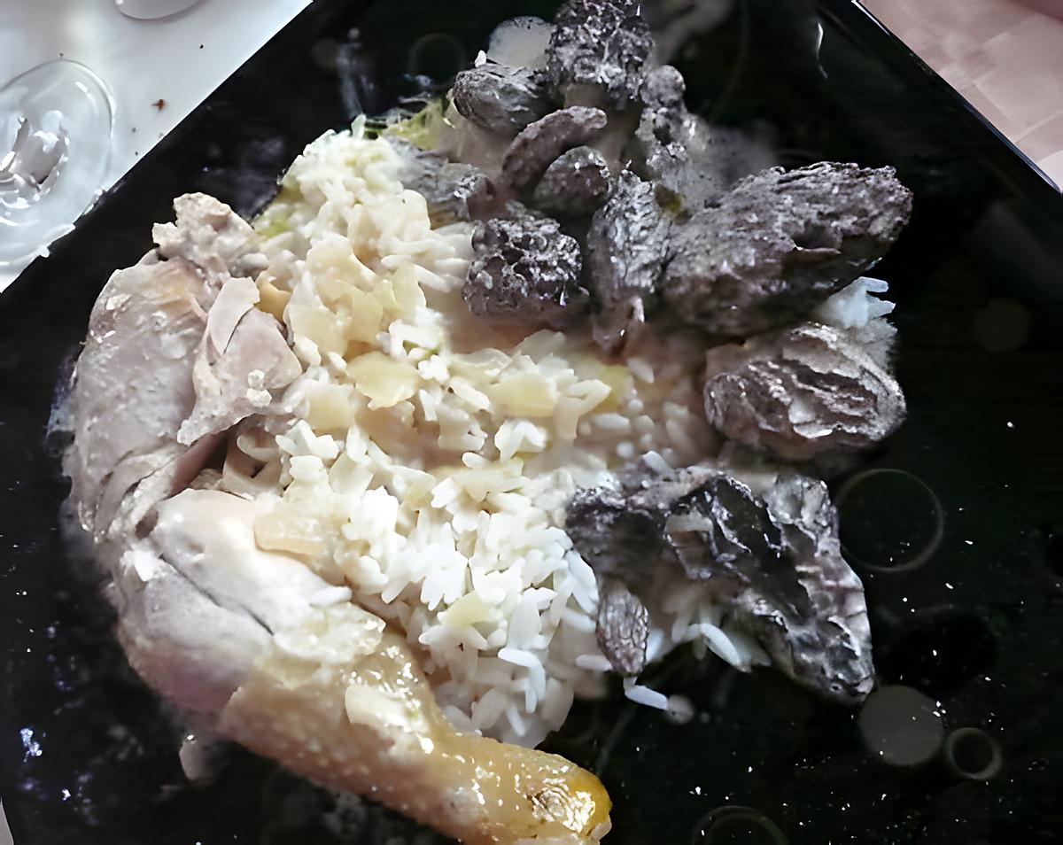 recette Poulet  au vin Jaune et aux morilles