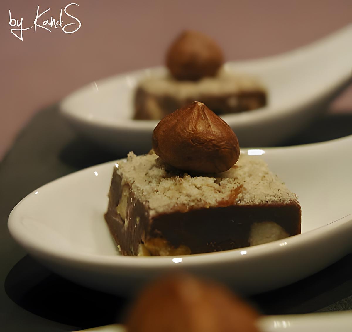 recette "Slim Fudge" deux chocolats, aux noix de Pecan et noisettes