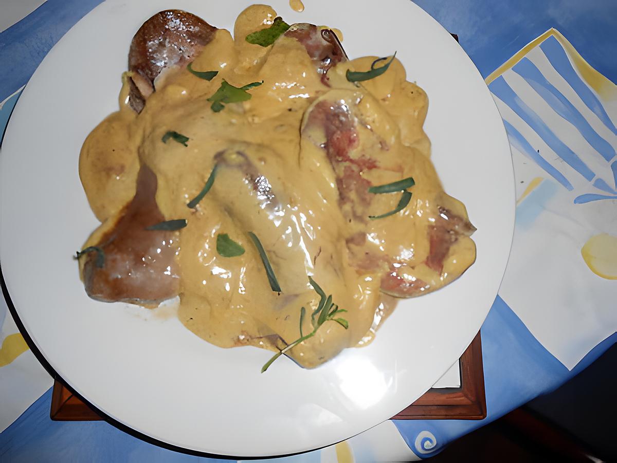 recette Rognons de porc a la moutarde et a l estragon.