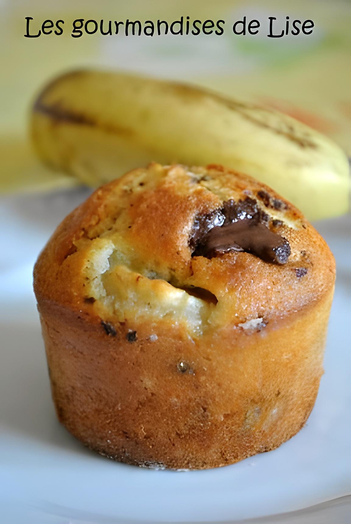 recette Muffins aux bananes et pépites de chocolat