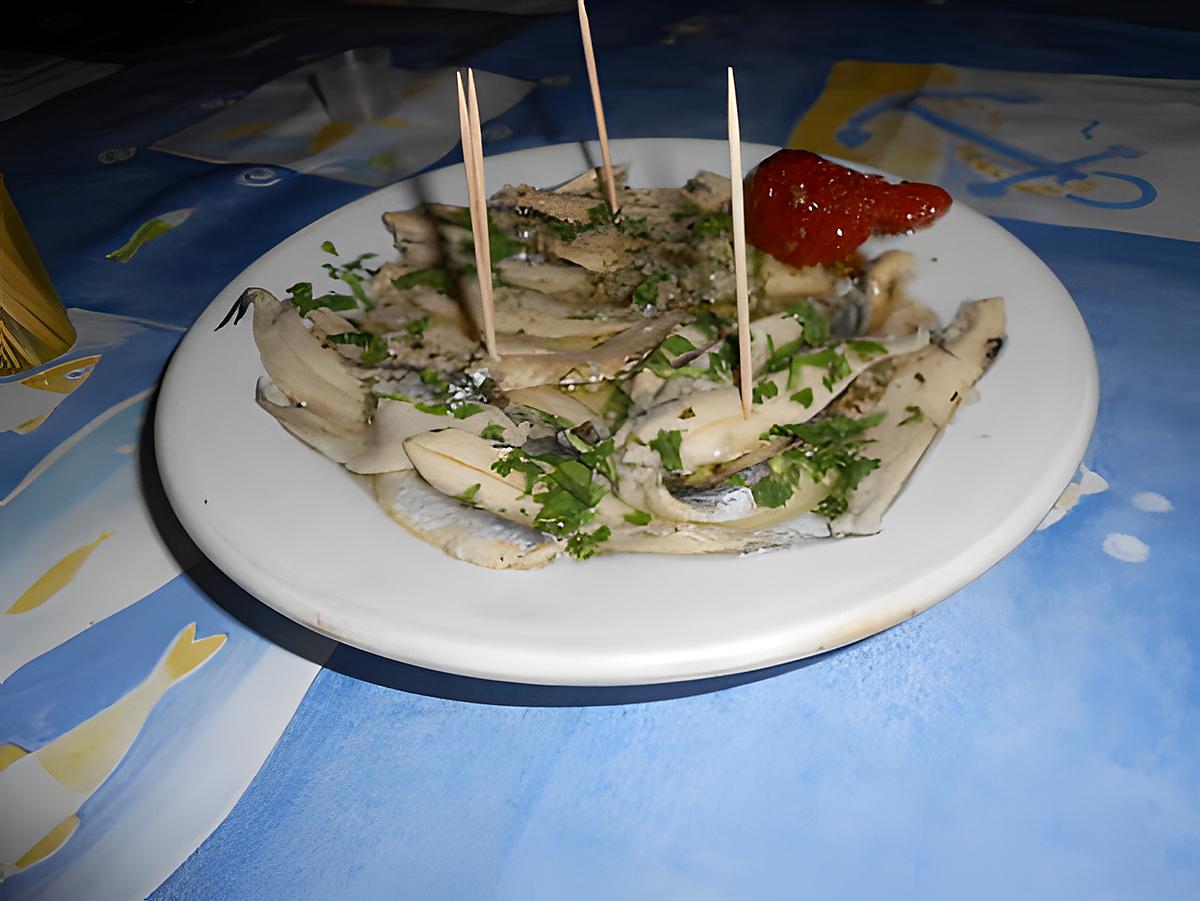 recette Anchois au vinaigre(amuse bouche)