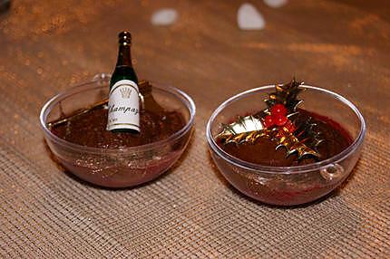 recette Mousse au chocolat extra sur coulis de framboises