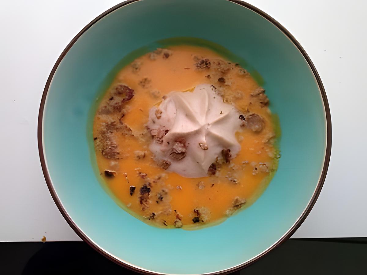 recette Velouté de potiron et son émulsion de chataîgne