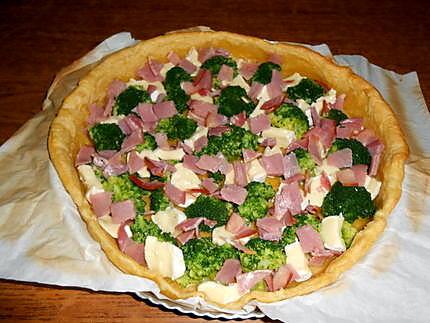 recette Quiche au camembert, au brocoli et bacon.