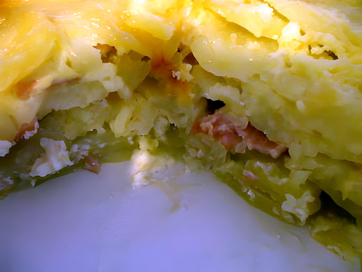 recette Gratin de P.D.Terre.. Jambon et Mozarella.... ultra rapide au micro-ondes...