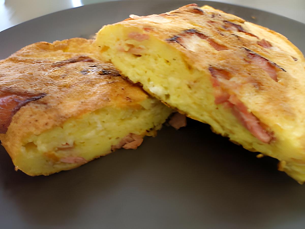 recette " Omelette jambon fromage en soufflé..."