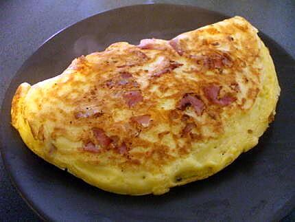recette " Omelette jambon fromage en soufflé..."