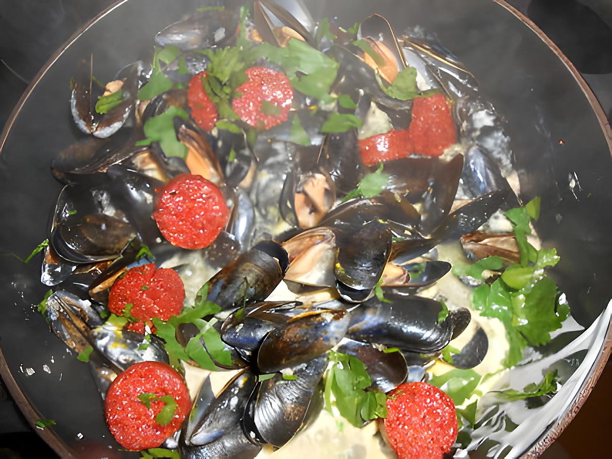 recette MOULES AU CHORIZO