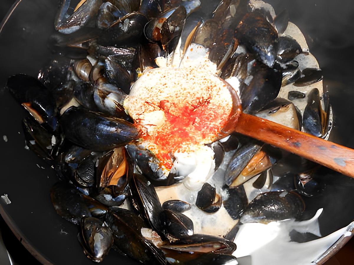 recette Moules de bouchots a la creme et au safran