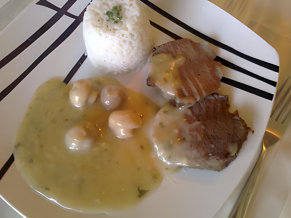 recette langue de boeuf ,riz et sauce suprème