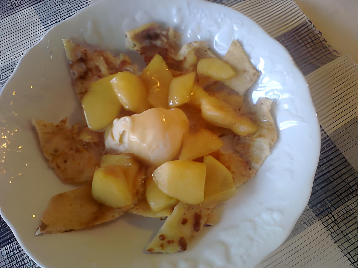 recette tagliatelles de crêpes aux pommes caramélisées