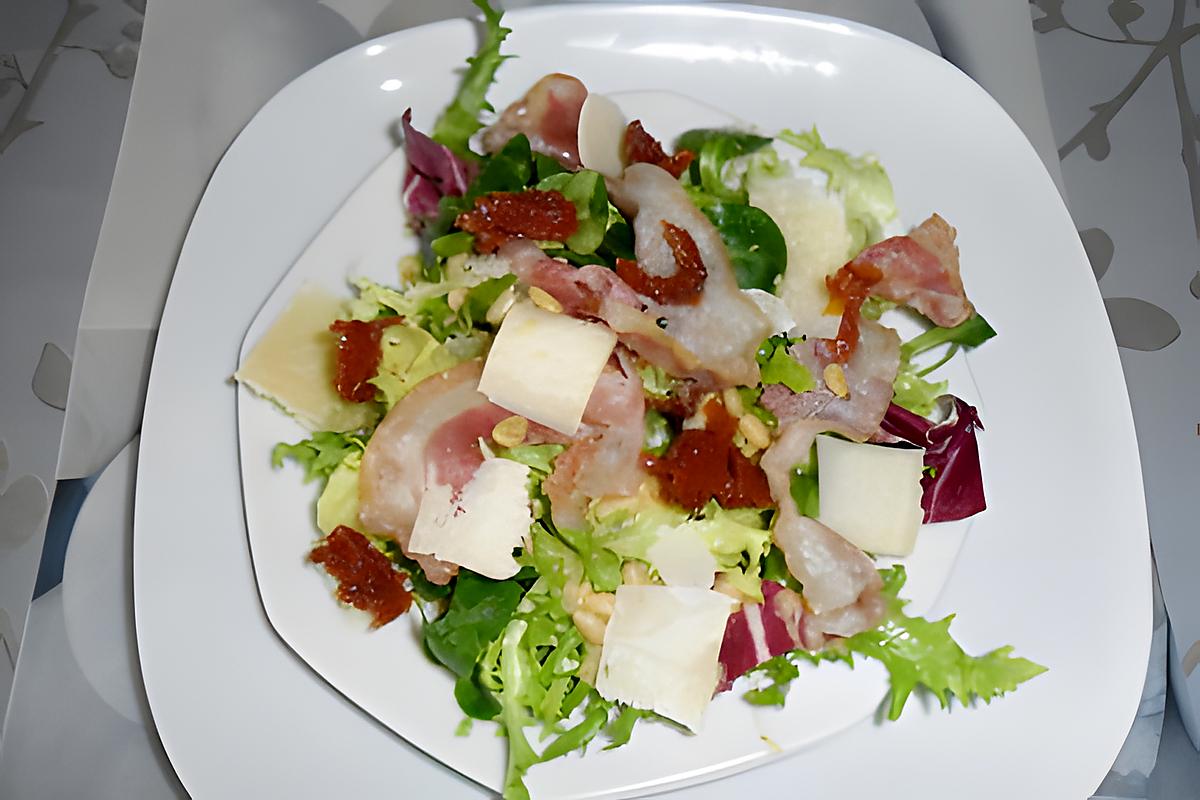 recette salade italienne pancetta grillée et parmesan