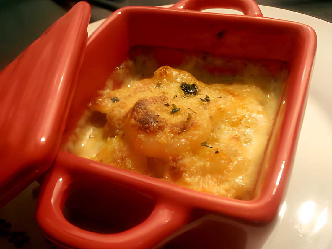 Cocotte de crevettes au curry