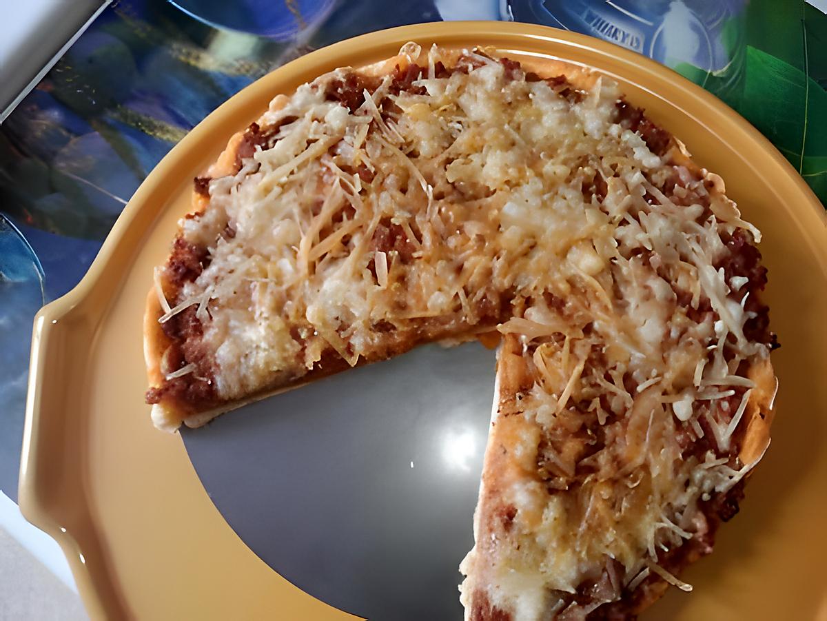 recette Pizza viande haché avec "la pâte de pizza de Jeanmerode"