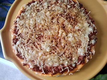 recette Pizza viande haché avec "la pâte de pizza de Jeanmerode"