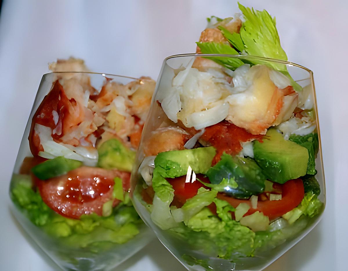 recette VERRINE CRABE KING-AVOCAT