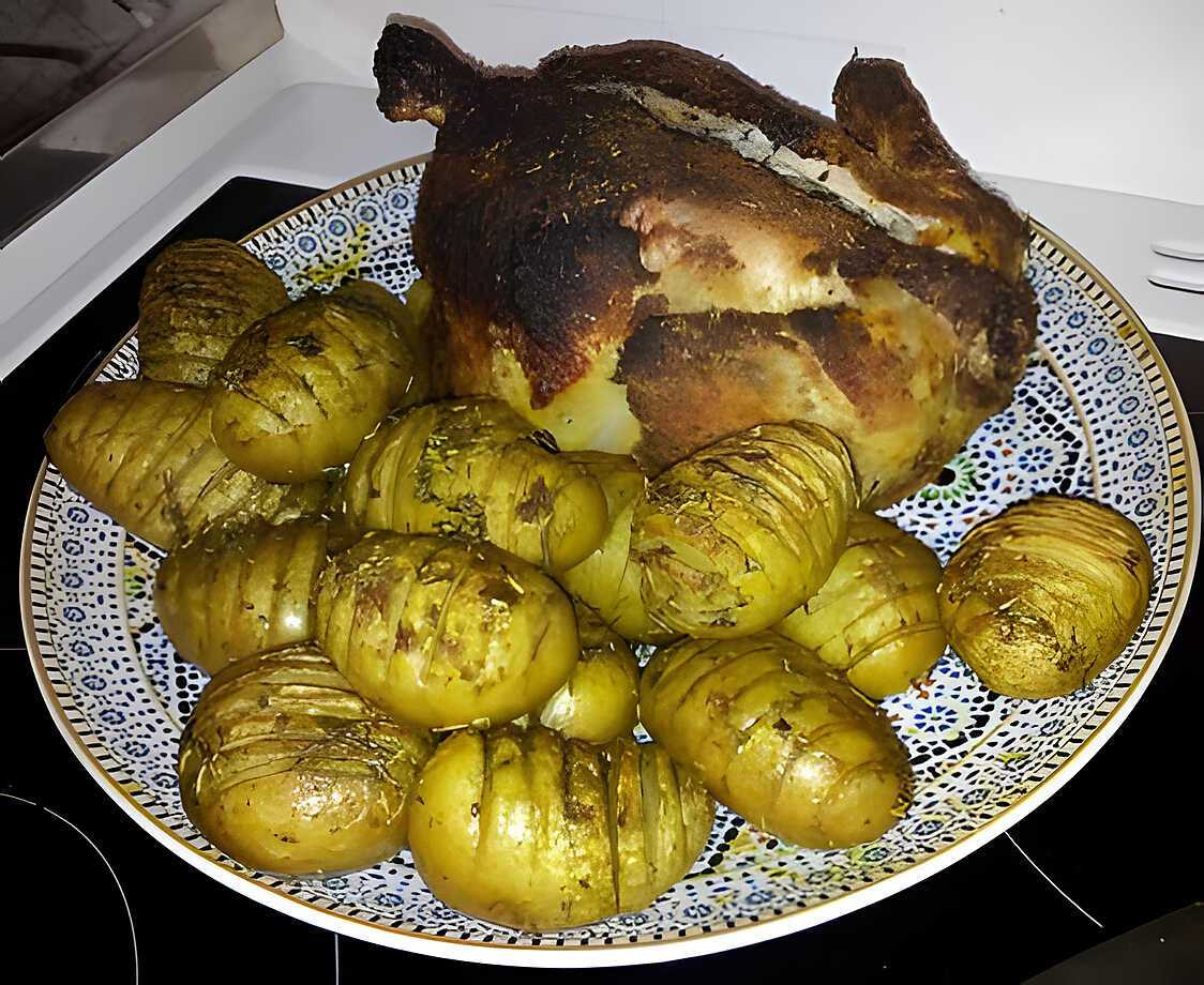 Recette de Poulet epicé et pomme de terre aromatisé rôti
