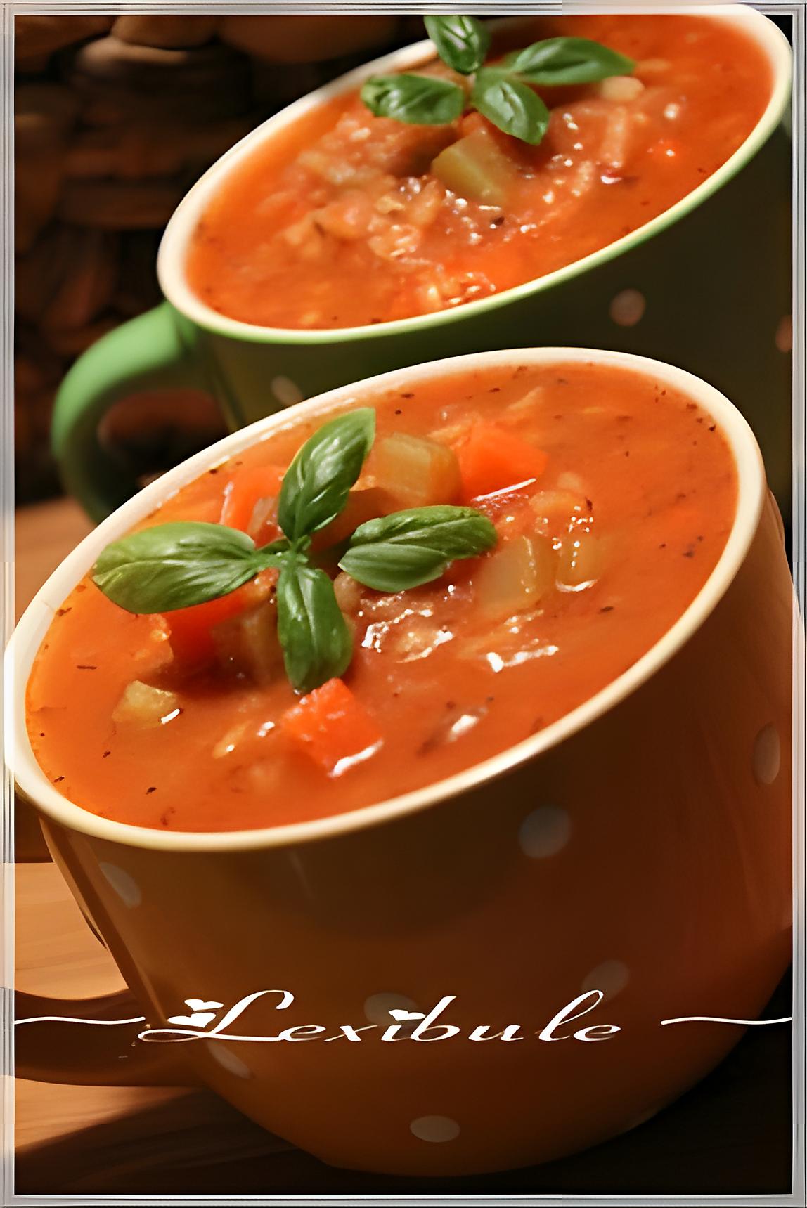 recette ~Soupe tomates et riz~