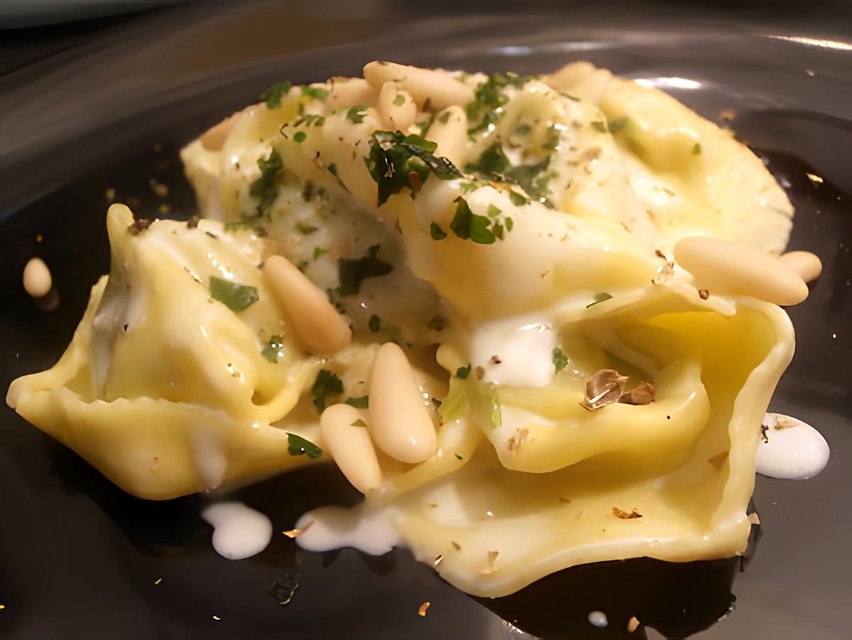 recette tortellinis au basilic et pignons de pin