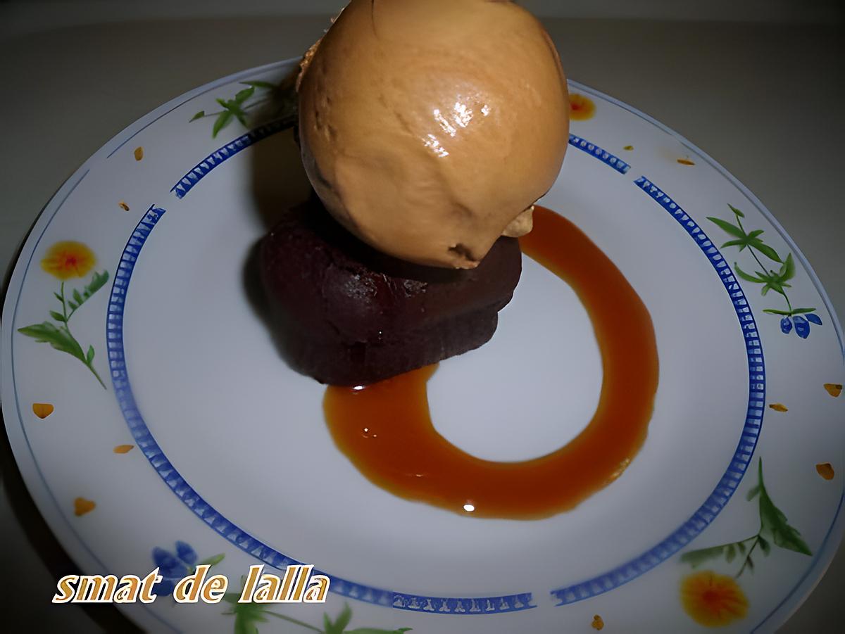 recette FONDANT AU CHOCOLAT, GLACE CARAMEL AU BEURRE SALE