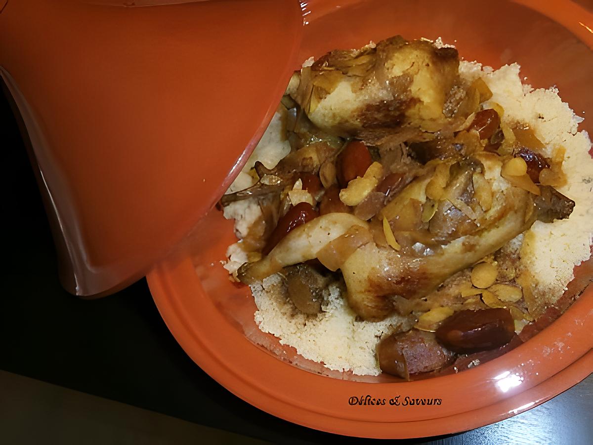 recette Tajine de cailles aux dattes, miel et amandes