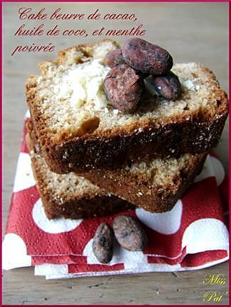 recette Cake à l'huile de coco, beurre de cacao et menthe poivrée