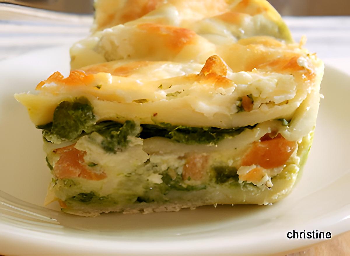 recette Lasagnes épinards-chèvre, carotte-courgette