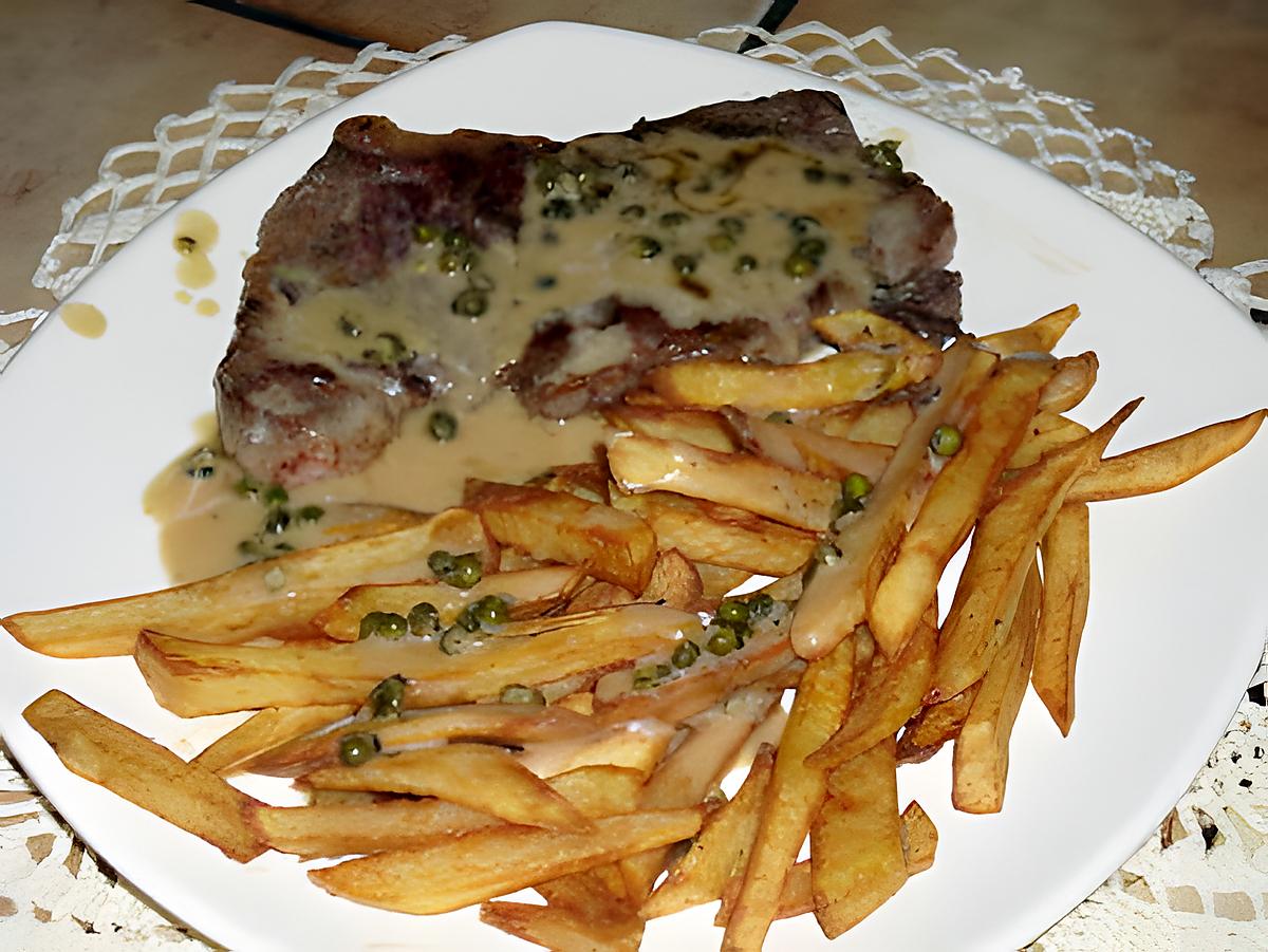 recette faux-filet sauce au poivre vert