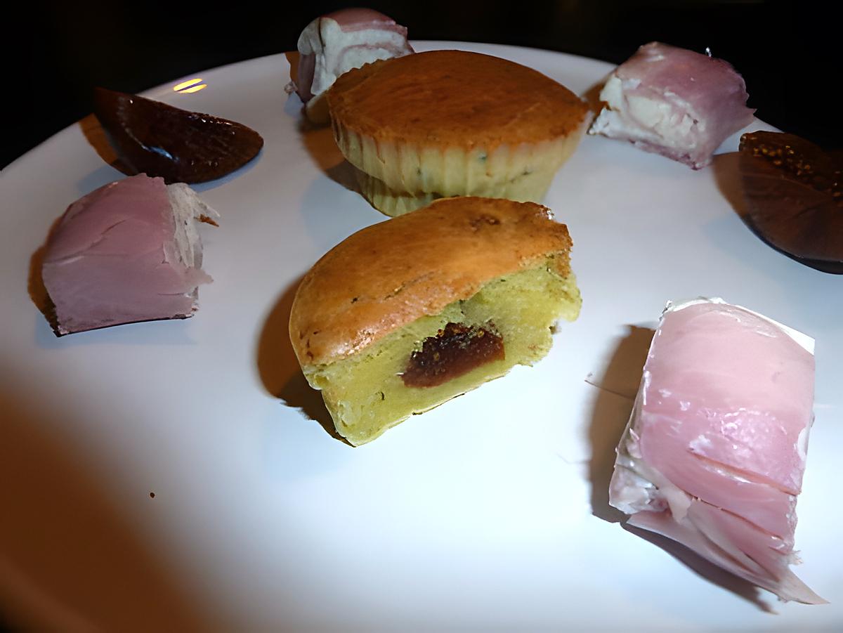 recette Financier Boursin figues et ses petits roulés au jambon