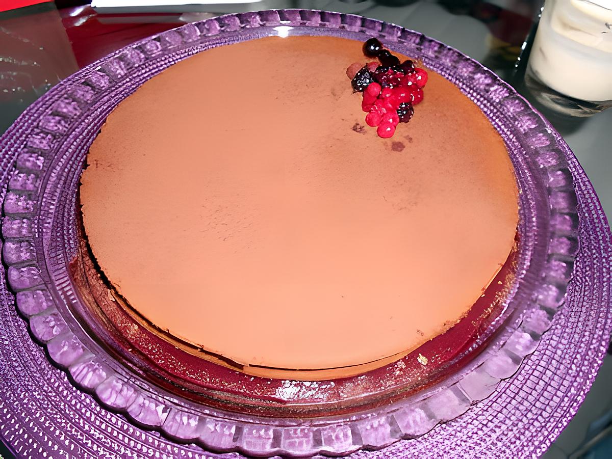 recette Fondant au chocolat et son miroir fruits rouges