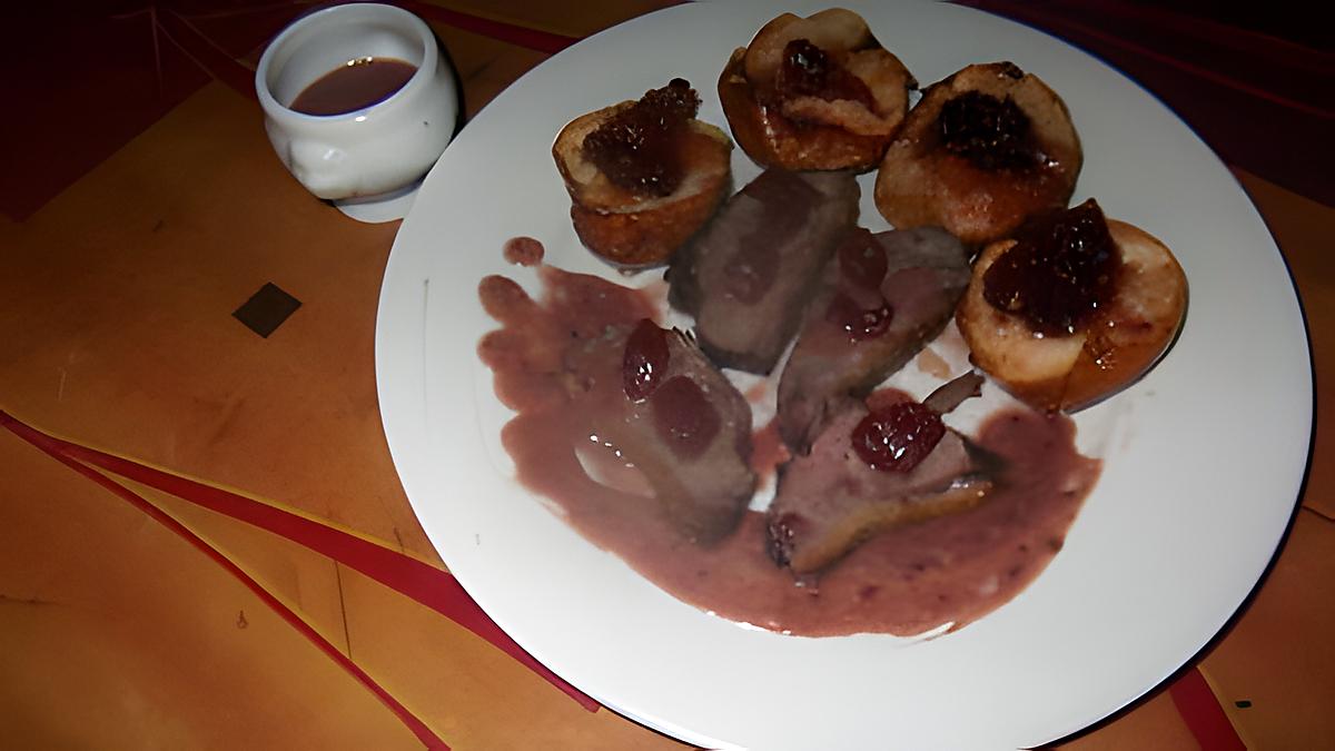 recette magrets de canard aux fruits rouges   et  pommes