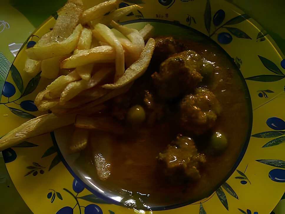 recette tagine kefta au olive et frite