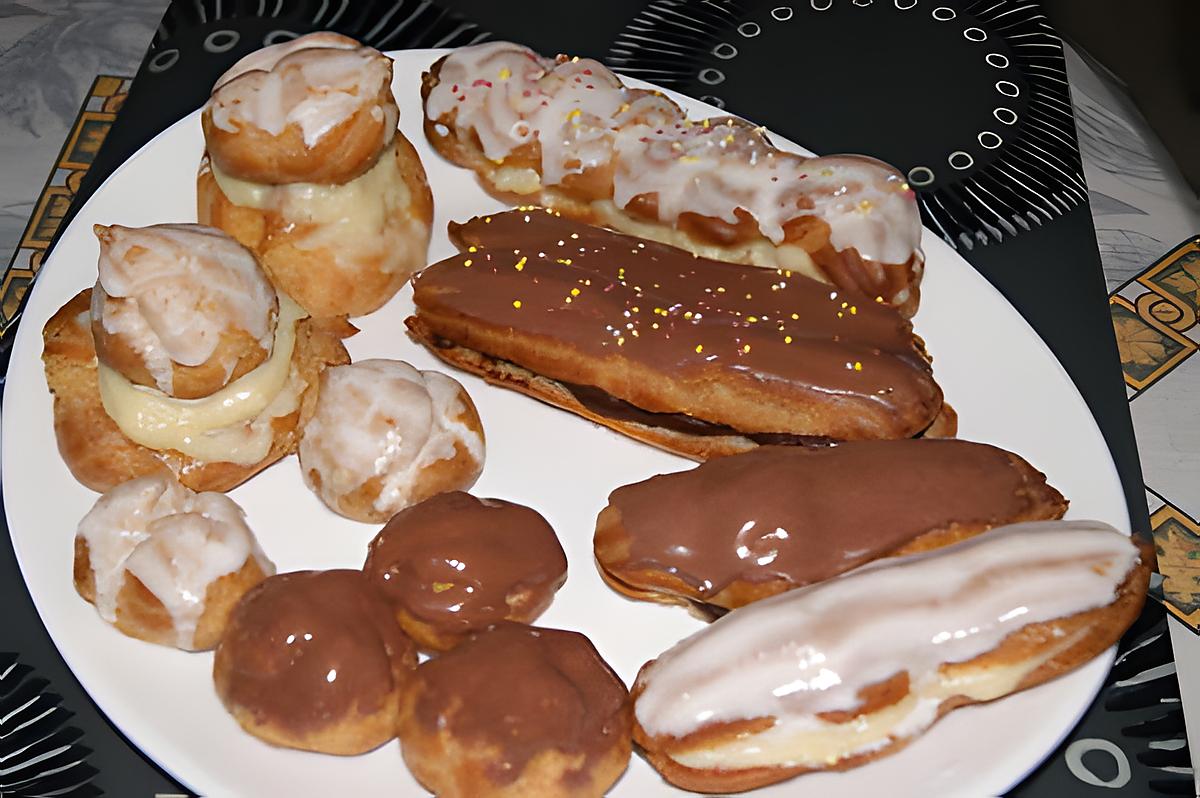 recette Choux et éclairs (garniture, crème, glaçage, chantilly, caramel, pièce montée....)