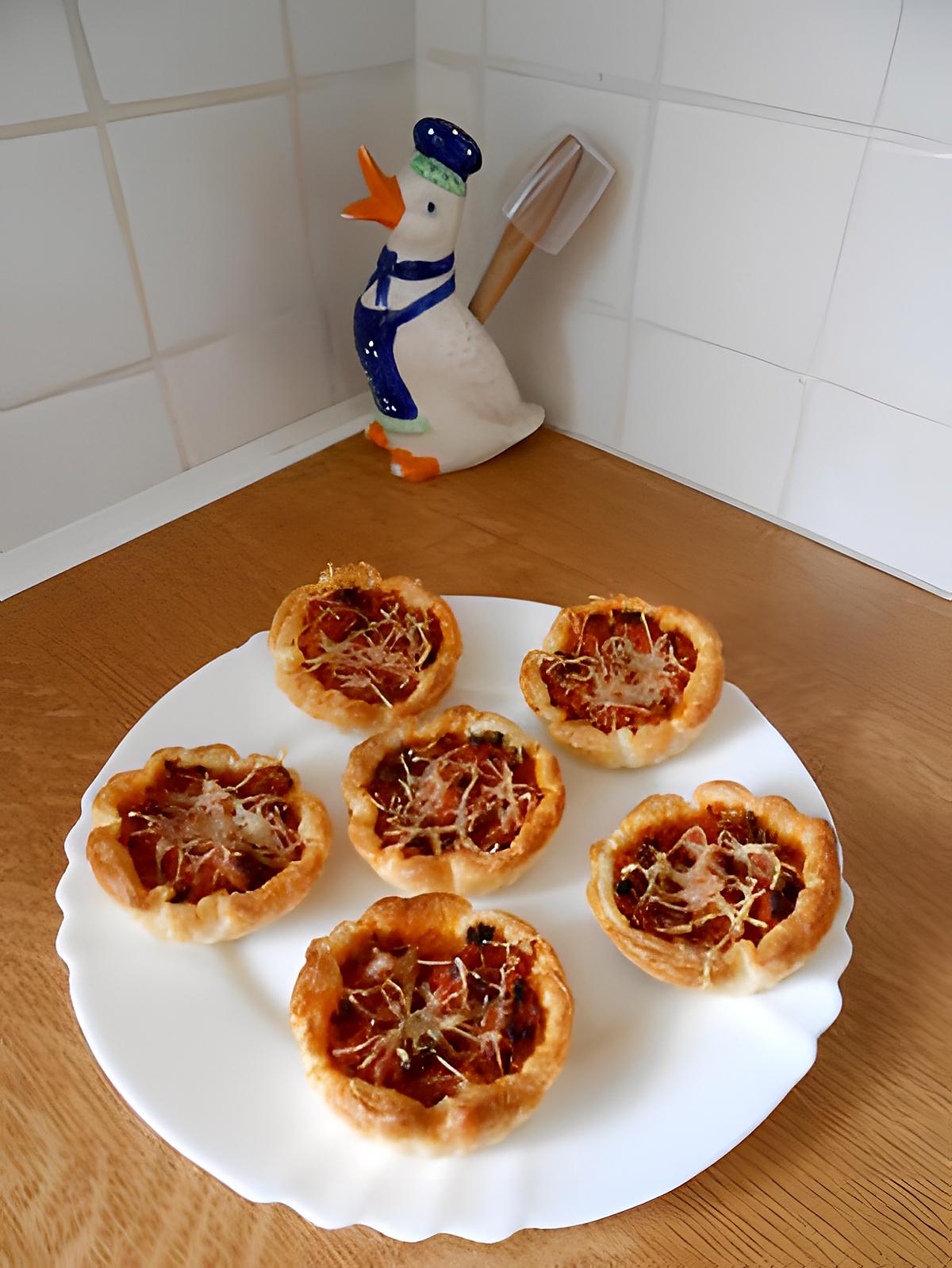 recette Mini pizzas thon, tomates,oignons, origan.
