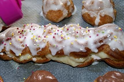 recette Choux et éclairs (garniture, crème, glaçage, chantilly, caramel, pièce montée....)