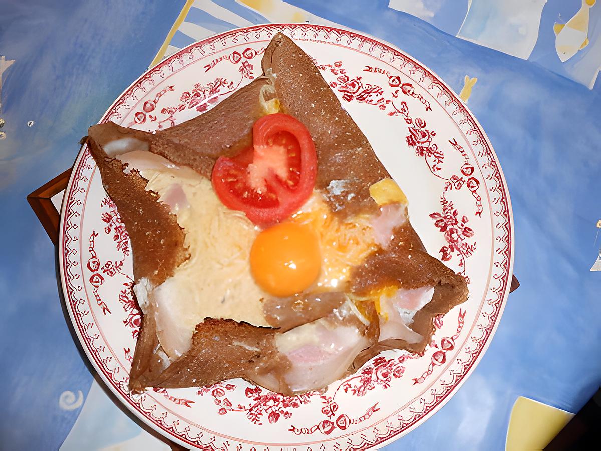 recette galette: jambon, oeuf, fromage