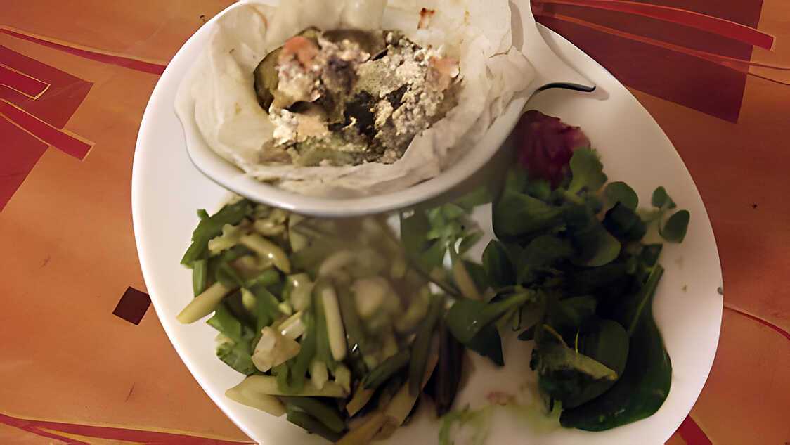 Saumon en papillote sauce yaourt