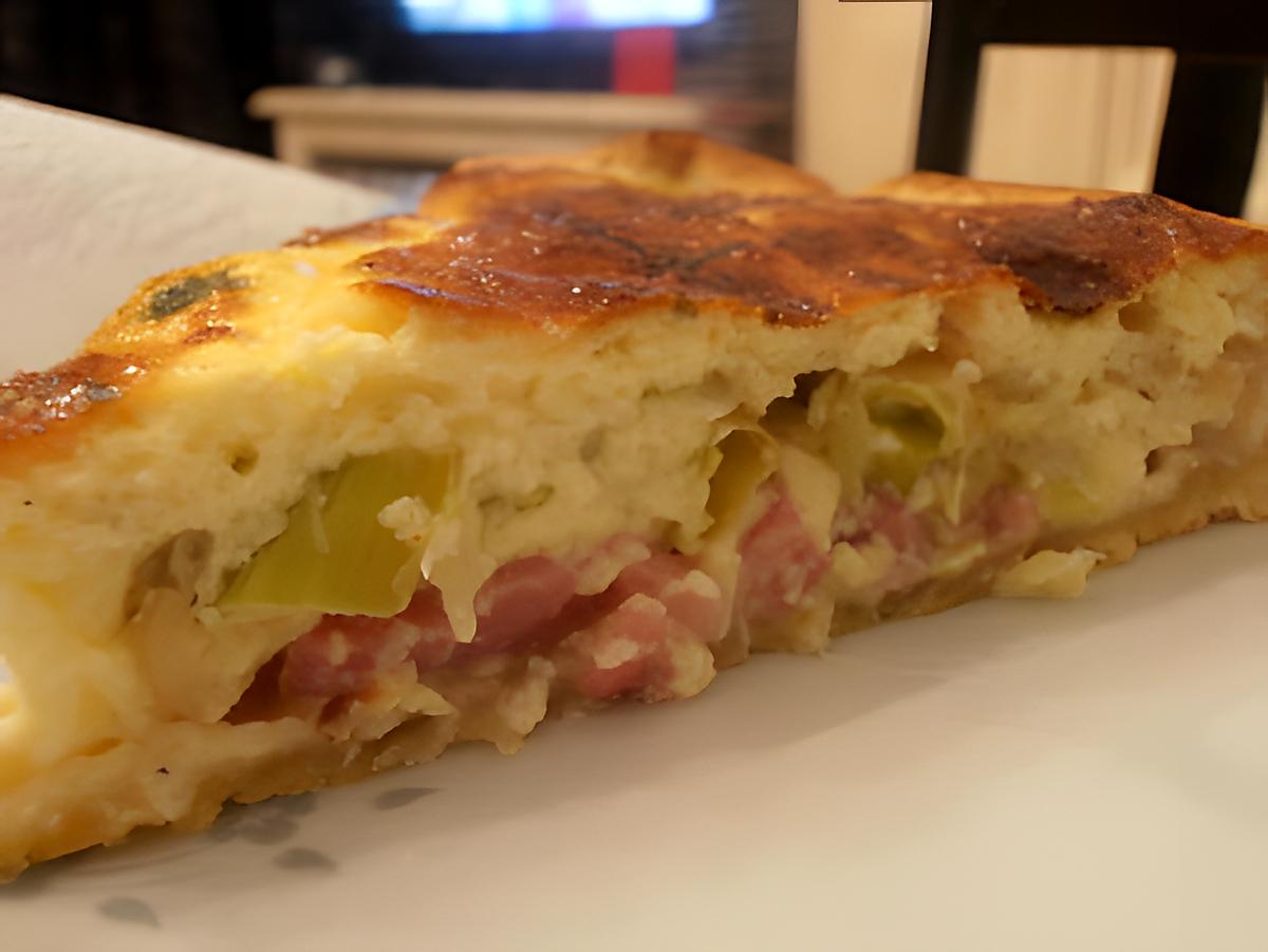 recette quiche aux poireaux et lardons