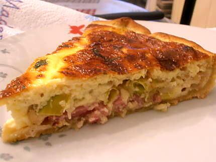 recette quiche aux poireaux et lardons