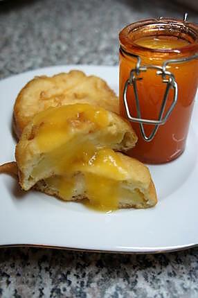 recette beignets aux pommes,coulis d'abricot