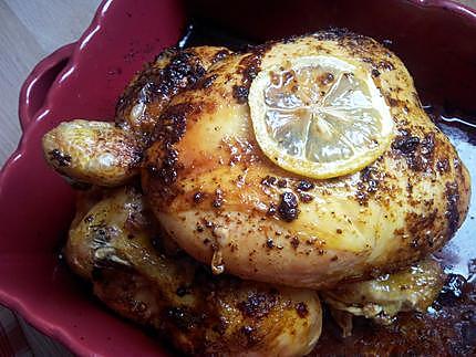 recette Poulet rôti à l'ail et au citron