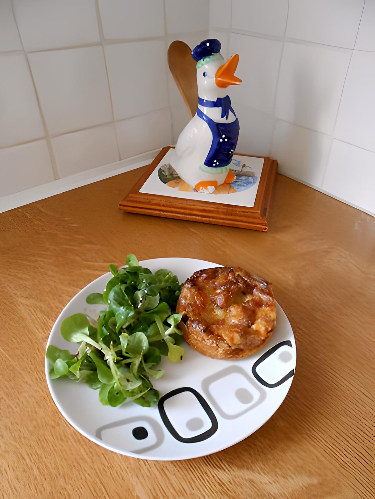 recette Minis quiches sans pâte au roquefort et aux noix.