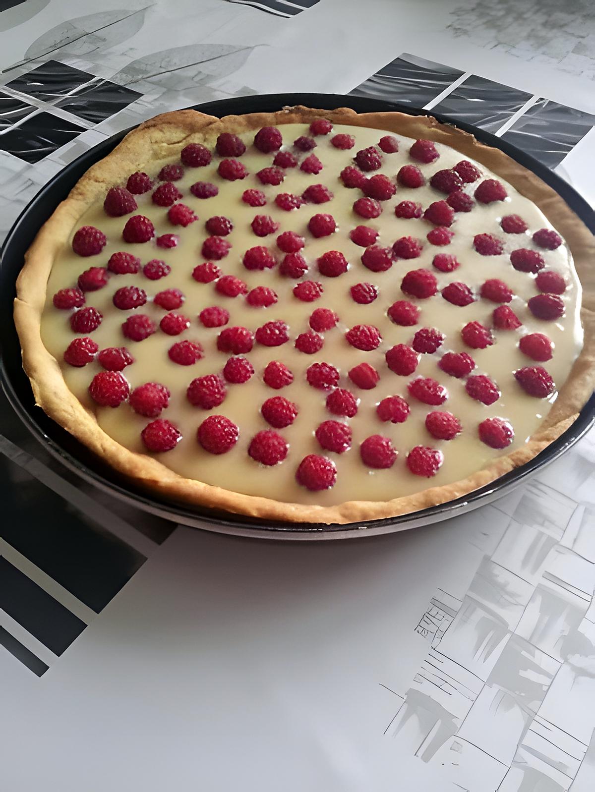 recette tarte au chocolat blanc et framboises