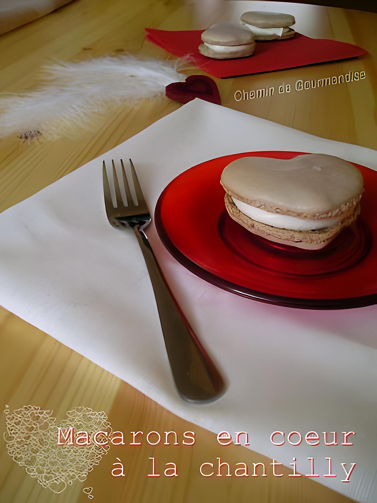 recette Macarons en coeur à la chantilly cannelle {St Valentin}