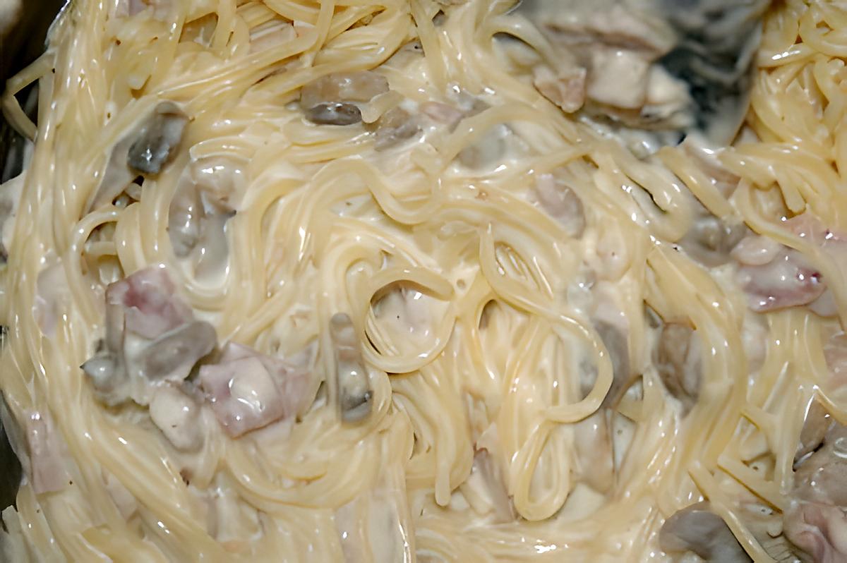 recette Les spaghettis de "mamyloula" version suite reste crêpe party